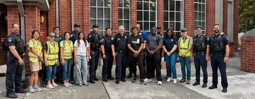 Know Your Ride and community participants with Issaquah Police at National Night Out