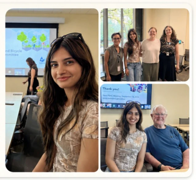 Photographs from Know Your Ride’s participation in a Redmond Pedestrian and Bicycle Advisory Committee meeting.